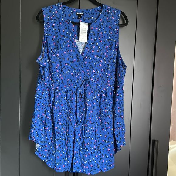 torrid Tops - Torrid Babydoll Rayon Slub Tie Waist Sleeveless Tunic